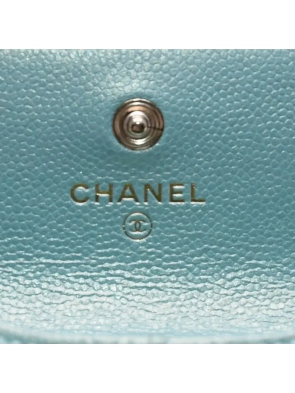 Chanel Quilted Chain Flap Coin Purse CC Logo Caviar Leather